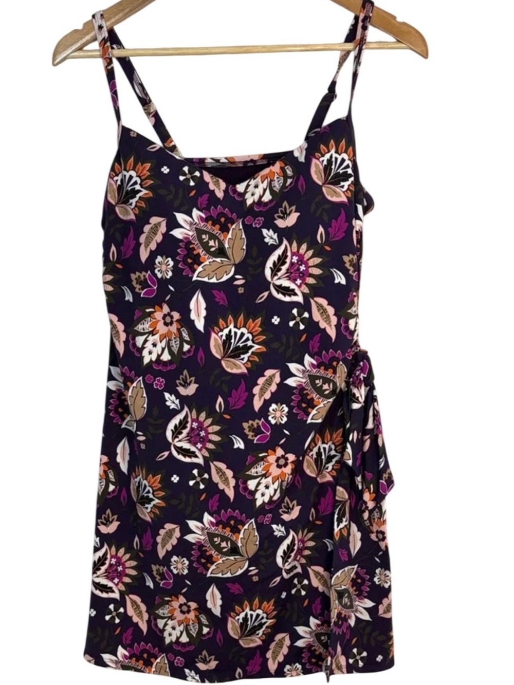 Lands End Paisley print swim Dress one piece swimsuit 12